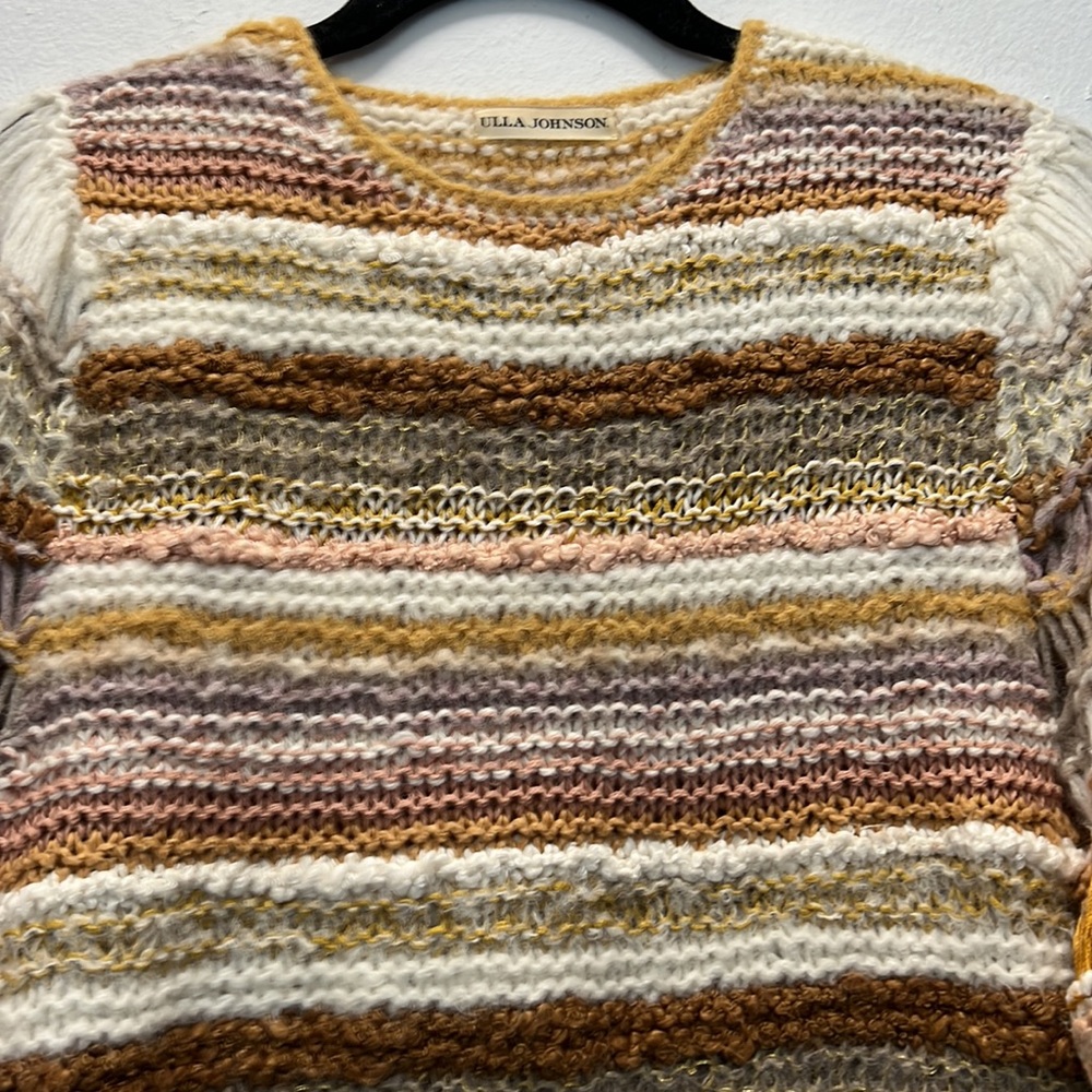 Ulla Johnson hand crochet alpaca blend sweater with lurex. Elbow sleeve - Picture 4 of 9